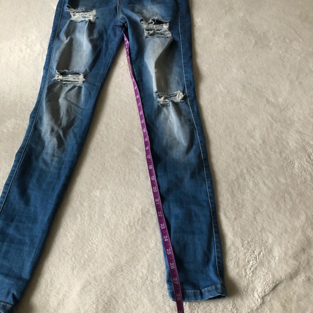 Women's Blue Skinny Jeans - Picture 10 of 10